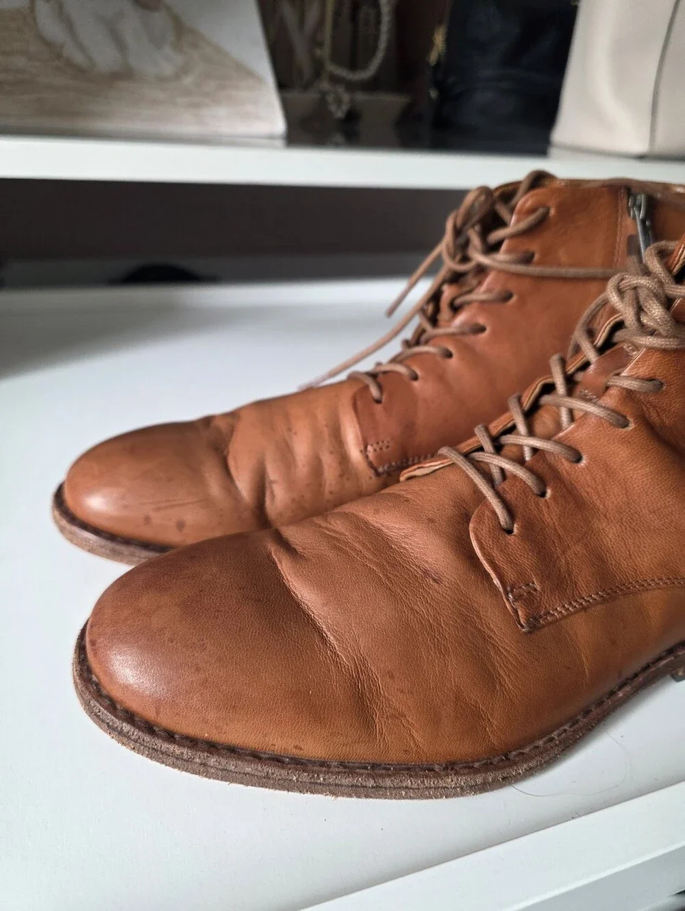 Frye Men's Cognac Brown Leather Chukka Boots